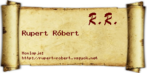 Rupert Róbert névjegykártya