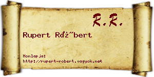 Rupert Róbert névjegykártya